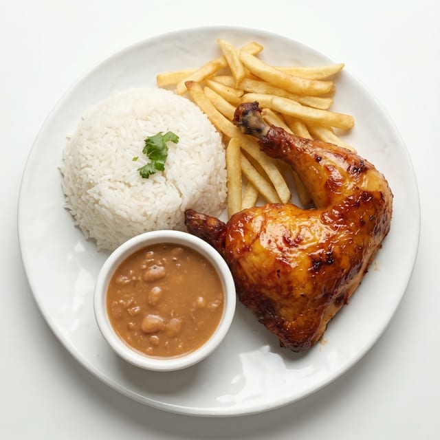 1/4 De Pollo Rostizado Con Papas.